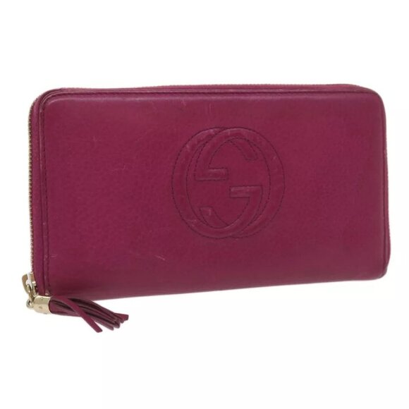 GUCCI Soho Long Wallet Leather Pink 291102 Auth yk11136 - Picture 1 of 16